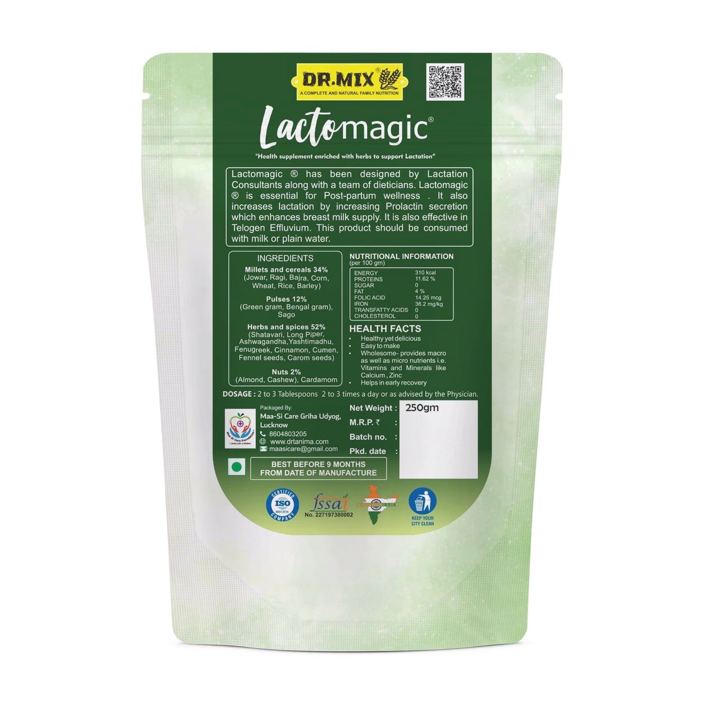 Lactomagic™ Lactation Supplement Powder Refill Pack – 250 gm (Regular & Sugar-free) for Breastfeeding Mothers