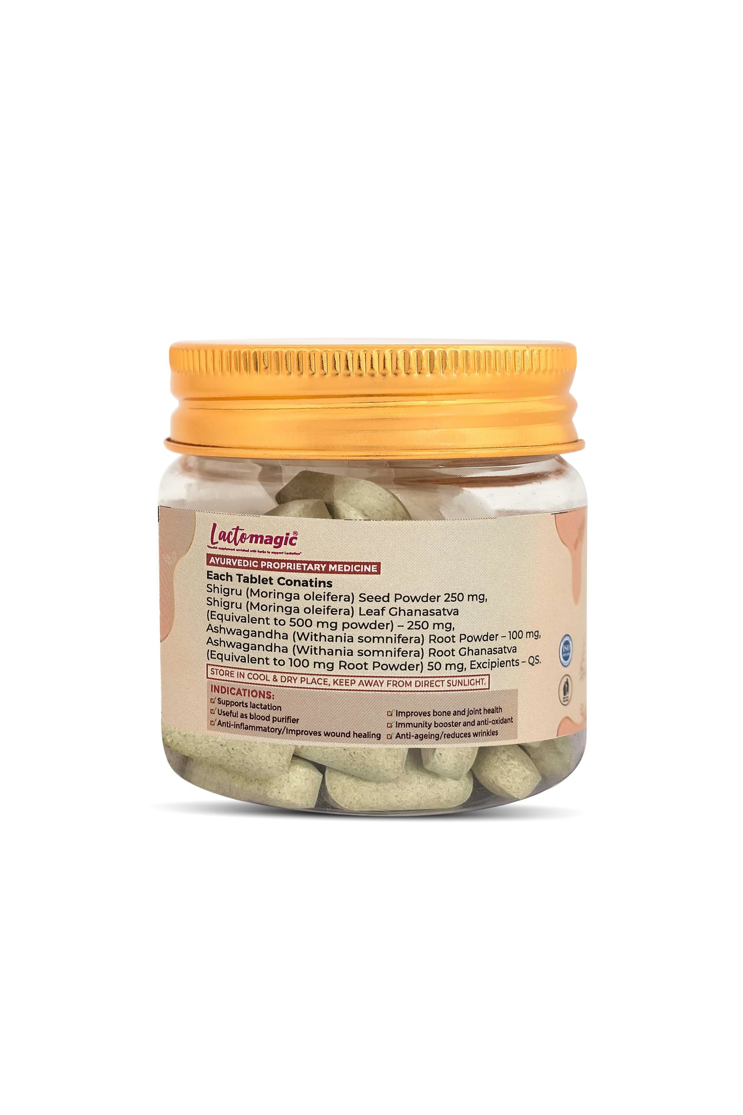 Lactomagic™ Lactation Support Tablets – Moringa (500 mg) + Ashwagandha (100 mg)