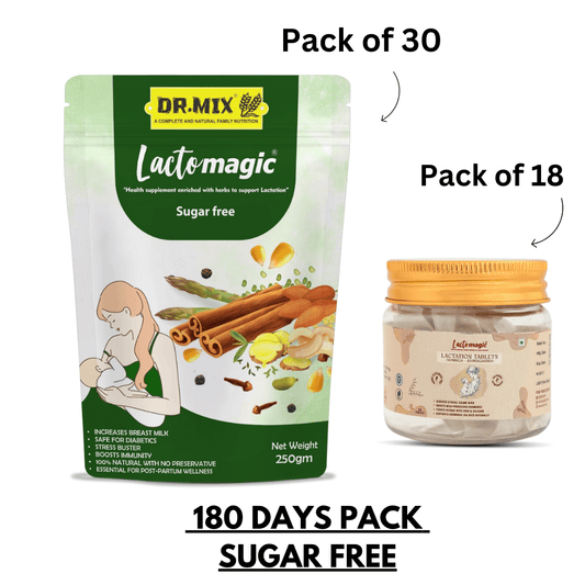 180 Days Lactomagic Combo: Complete Lactation Support for New Moms (WITHOUT OIL)