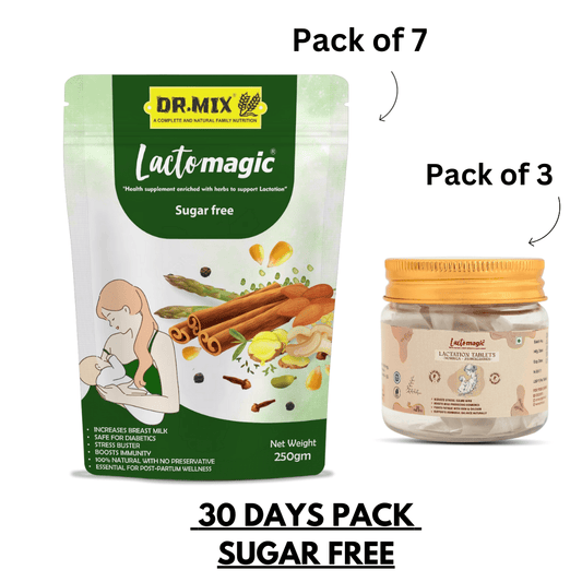 30 Days Lactomagic Combo with Lactomagic Powder and Tablets: Complete Lactation Support for New Moms (WITHOUT OIL)